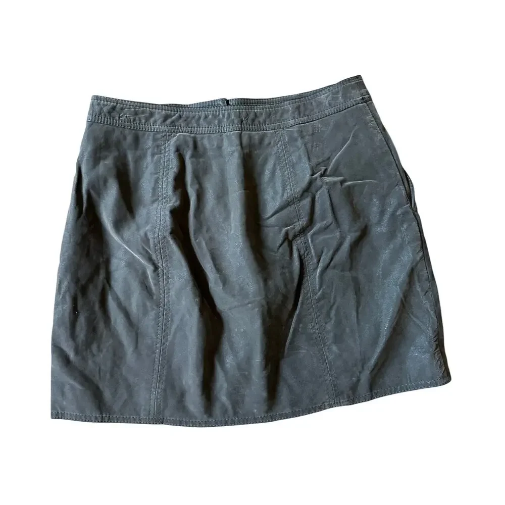 Free People Get Into the Grove Faux Suede Gray Mini Skirt size 6
